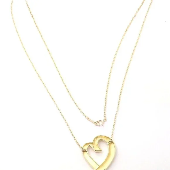Authentic! Tiffany & Co Picasso 18k Yellow Gold Large Heart Pendant Neck… - Picture 4 of 9